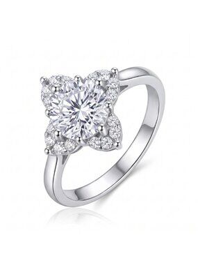 Round Gemstone Ring, 925 Sterling Silver Charmed Aroma